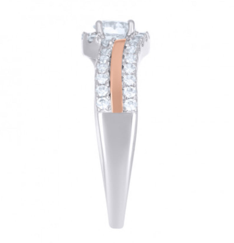 Sterling Silver Rose Tone Fashion Ring