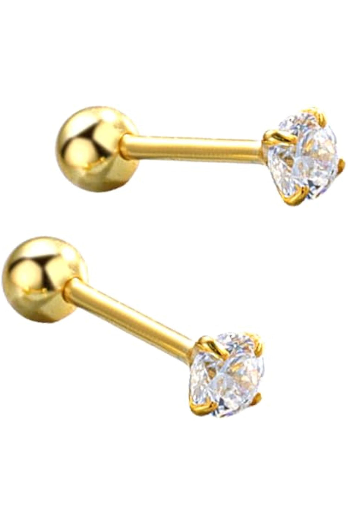 10k Yellow Gold 2mm CZ Baby Studs