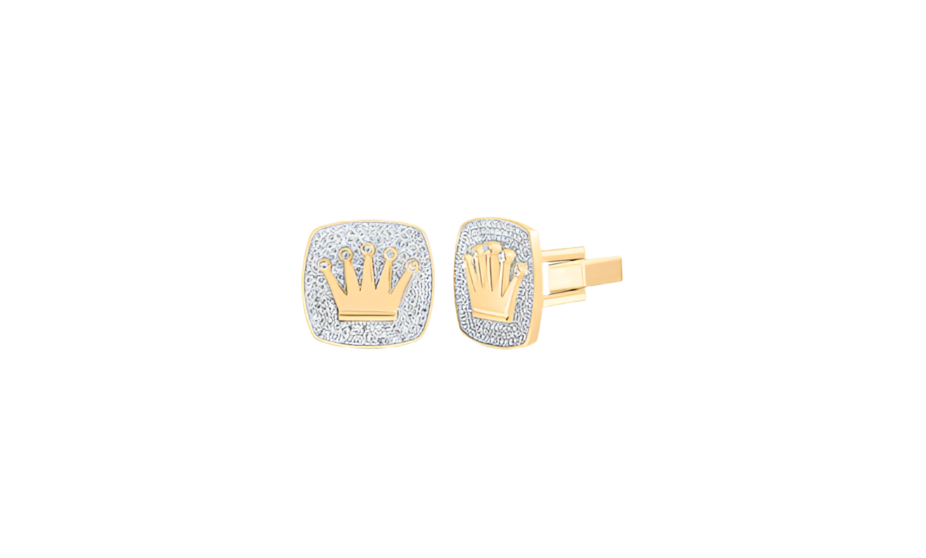 10K Diamond Crown Cuff Link