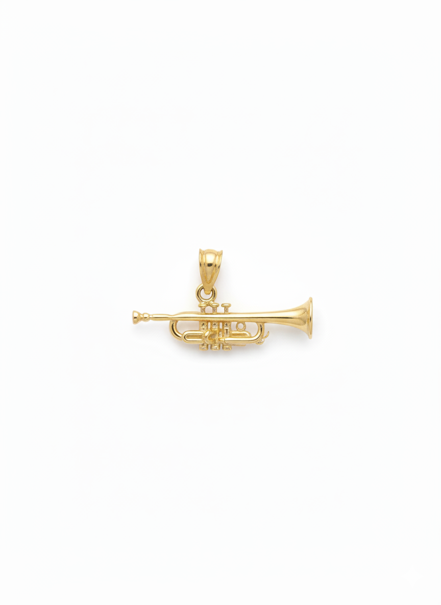 10k Trumpet Pendant