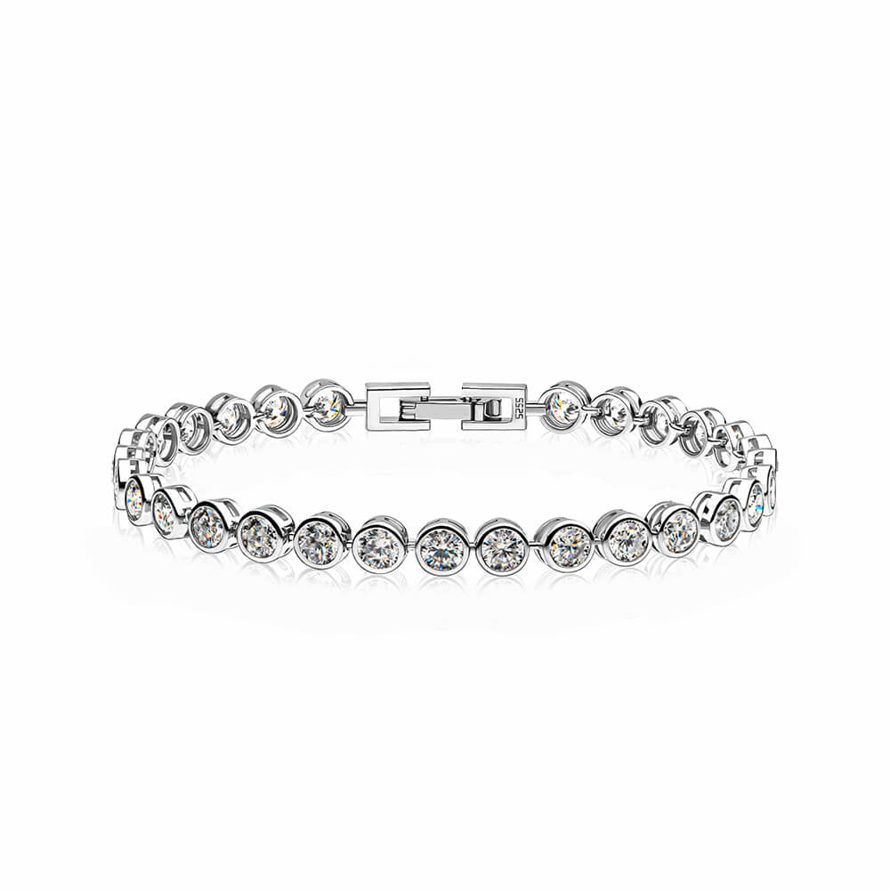 Sterling Silver Bezel Tennis Bracelet