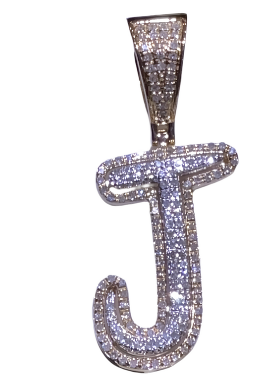 10K Diamond "J" Initial Charm