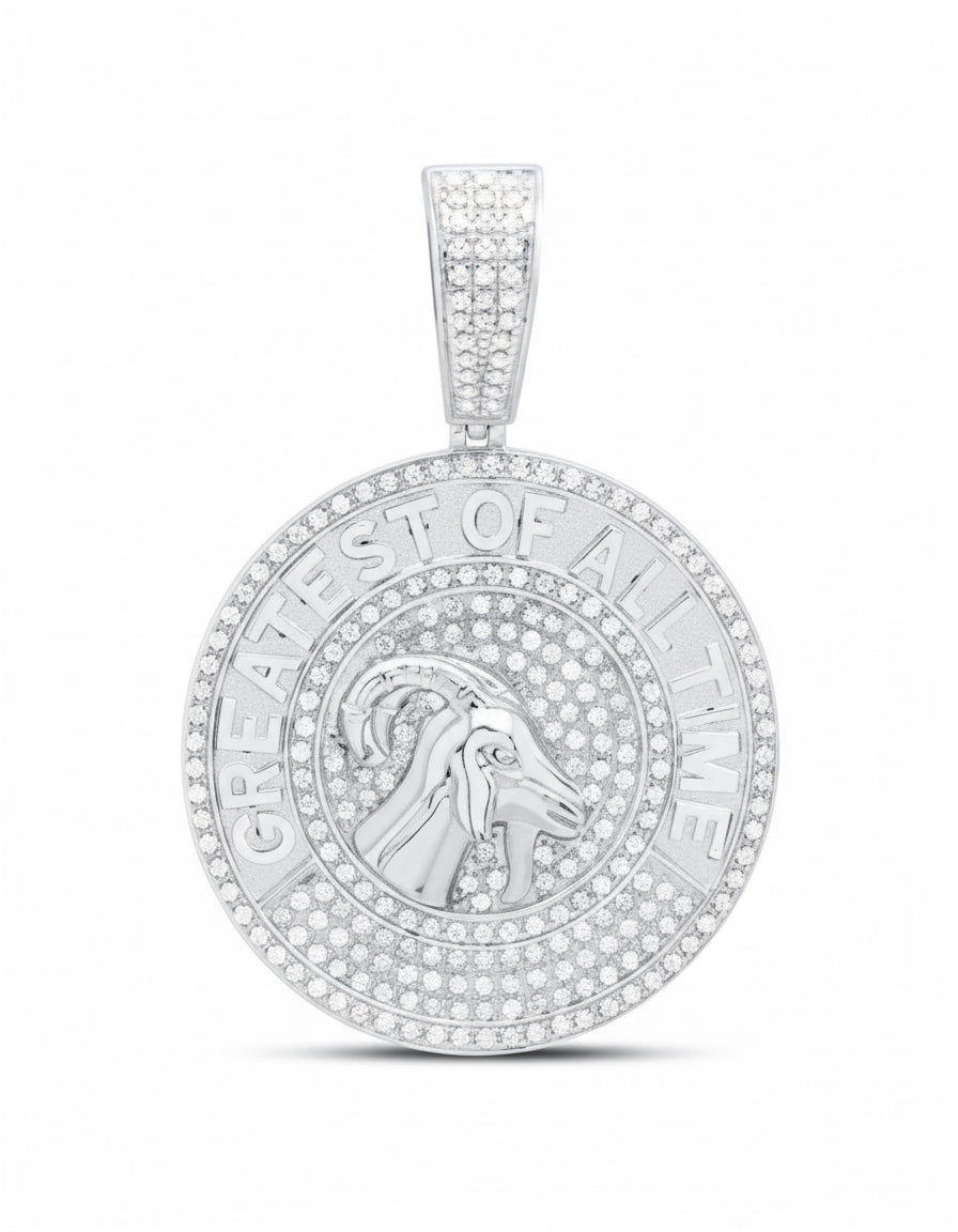 Men’s GOAT charm in 925 silver with natural diamonds