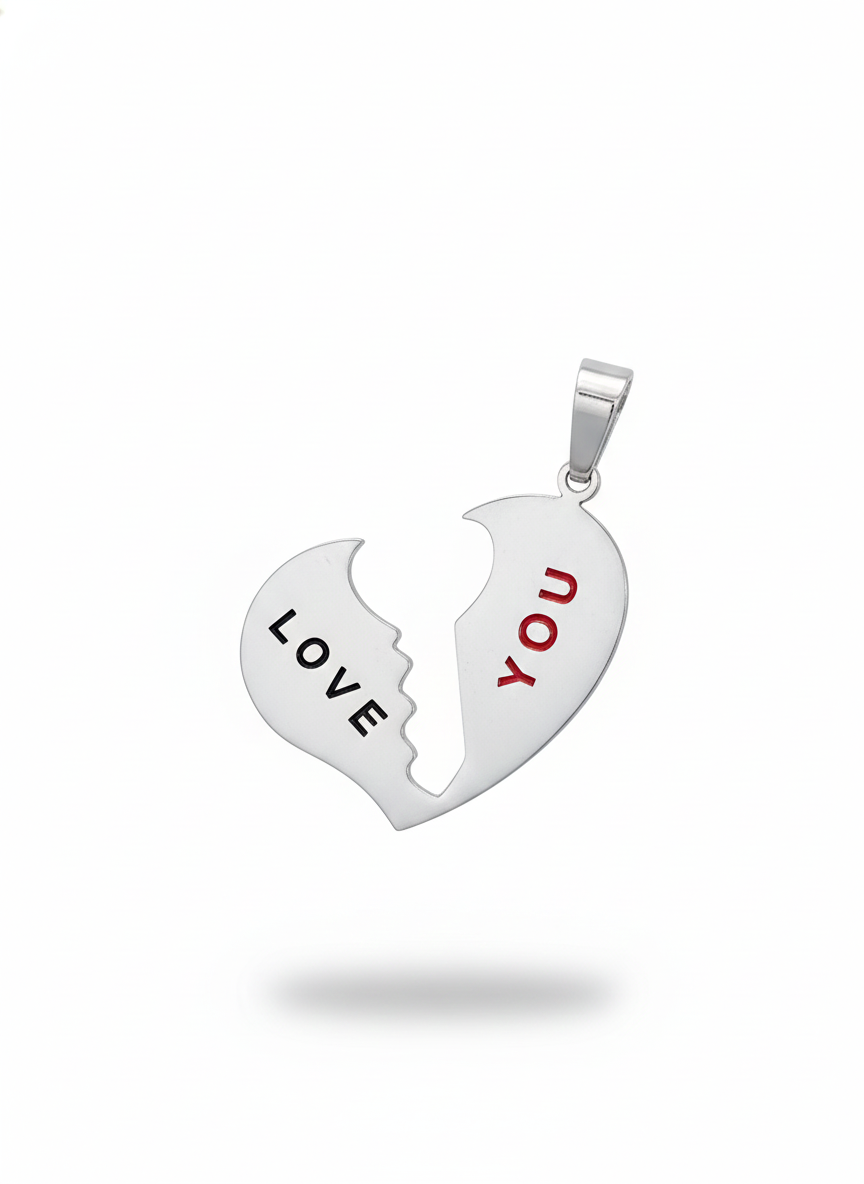Stainless Steel Heart Love You Charm