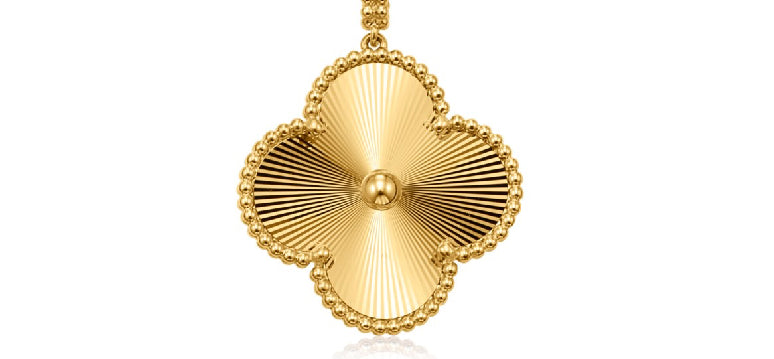 10K Yellow Gold 12mm Clover Charm