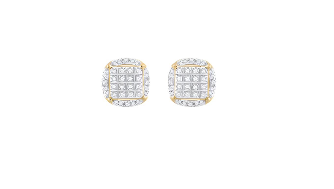 10K Round 1/5 Cttw Diamond Fashion Earrings