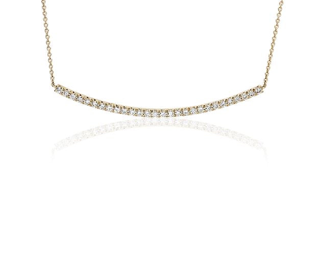 10k Round Diamonds Bar Necklace