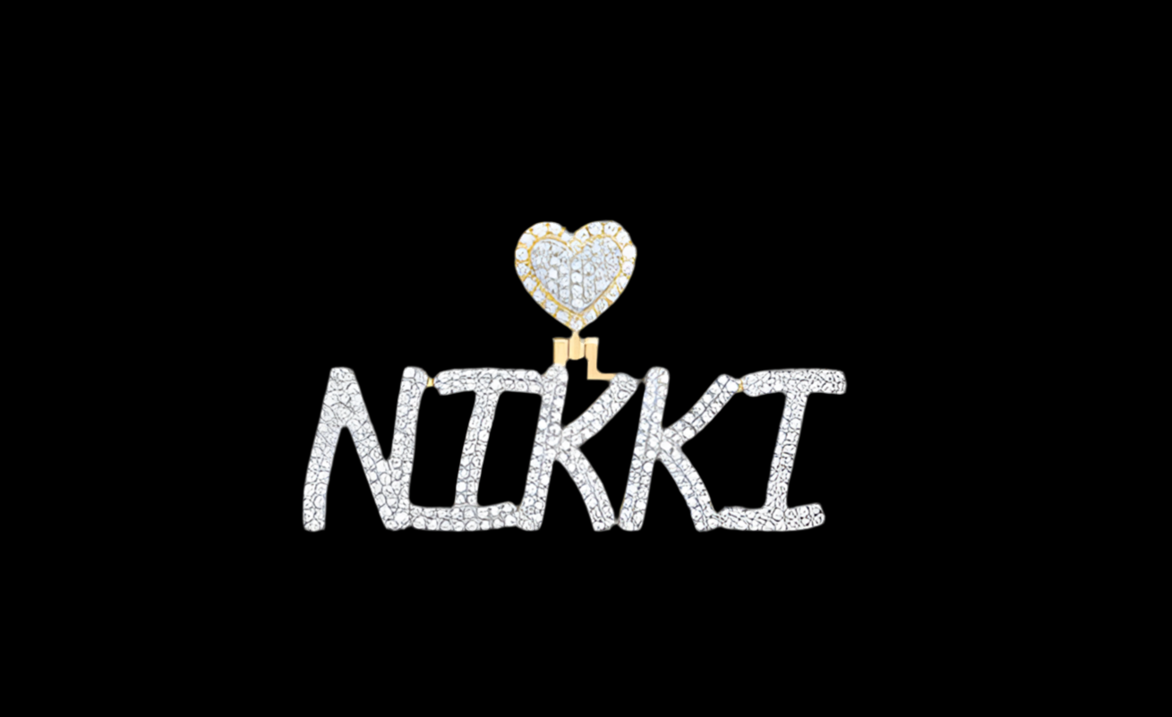 10k Yellow Gold Nikki 1 & 1/2 Cttw Round Diamonds Name Pendant