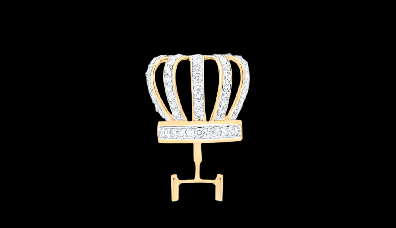 10K Yellow Gold Royal Crown 3/8 Cttw Diamond Bail