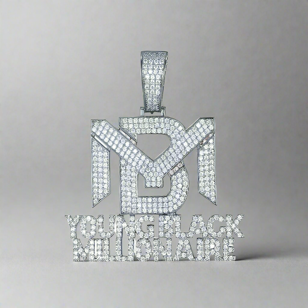 Sterling Silver Moissanite Youngblack Millionaire Charm