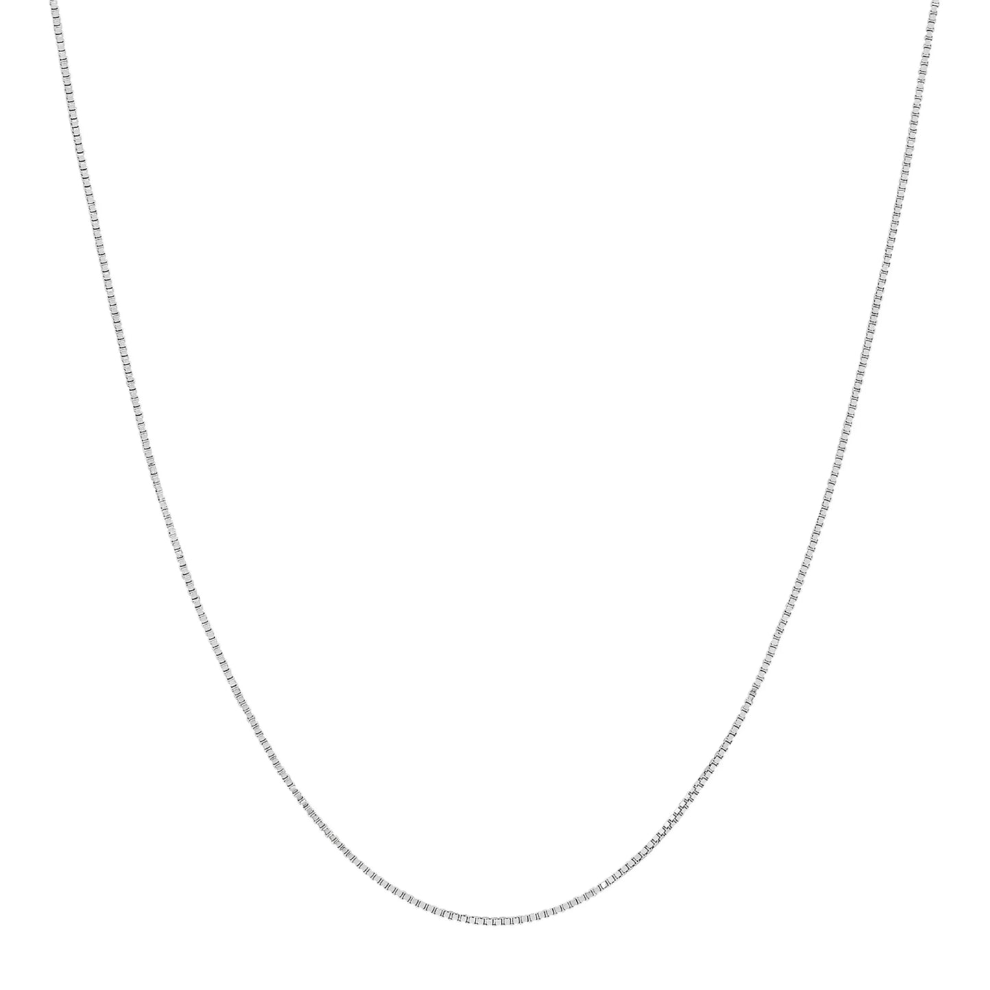 10K White Gold Box Chain 1.1mm