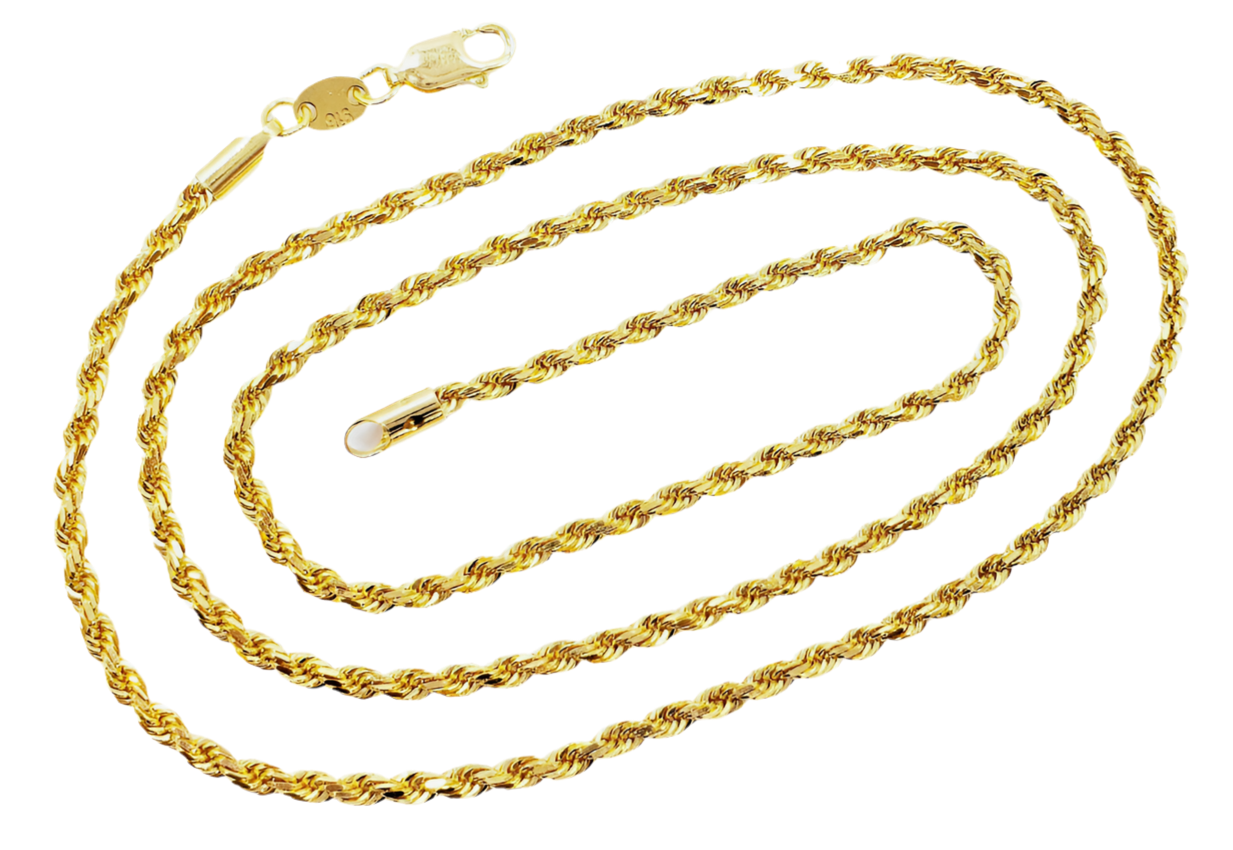 22K Yellow Gold 20" Rope Chain