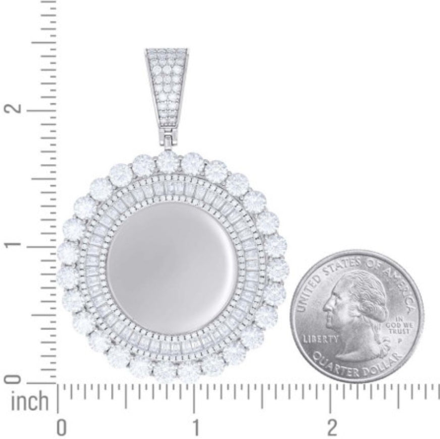 925 Sterling Silver Picture Moissanite Pendant