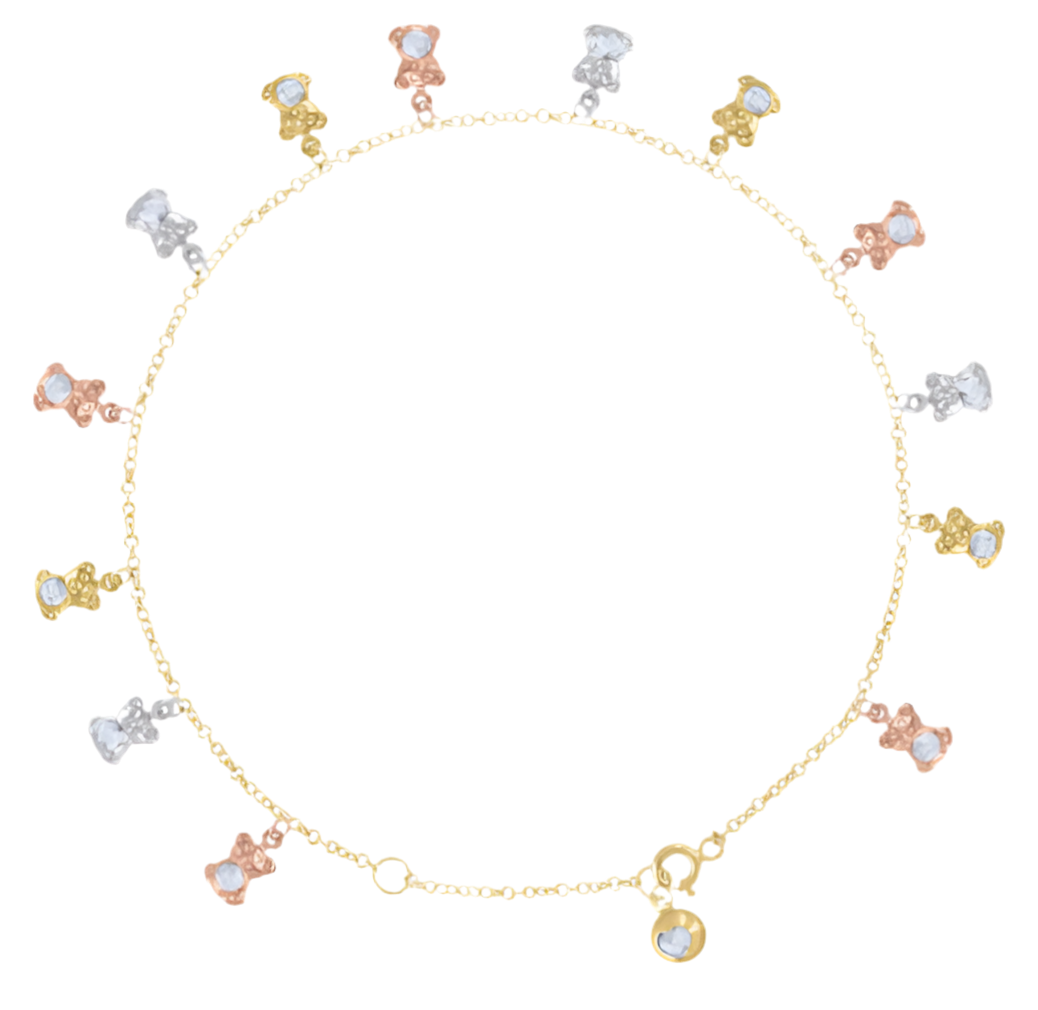 10K Teddy Bear Anklet