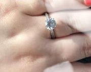 Sterling Silver 0.53 Cttw Round Solitaire Moissanite Engagement Ring