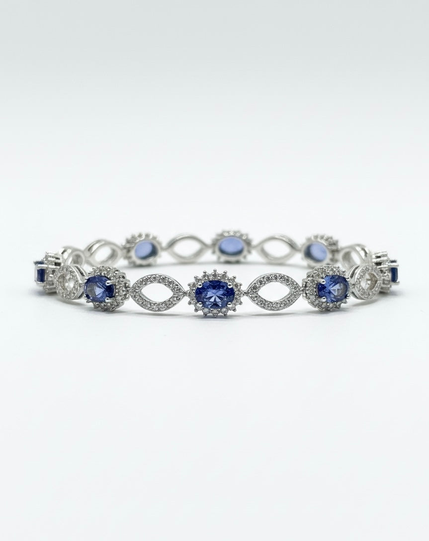 Sterling Silver Ceylon Sapphire Fashion Bracelet