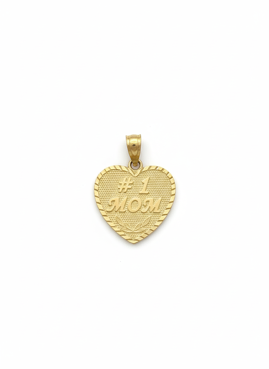 10k Mom Pendant Diamond Cut