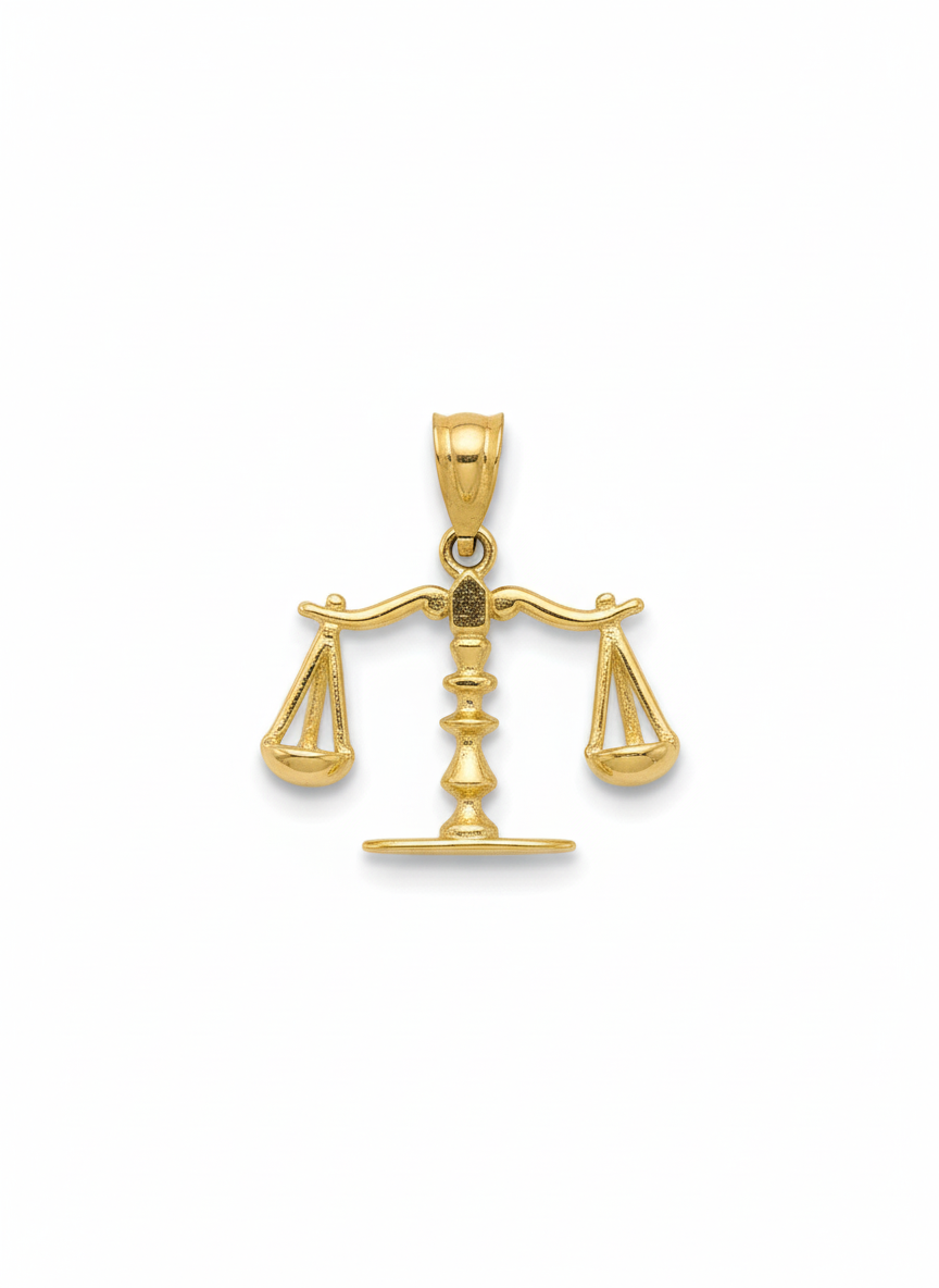 10k Yellow Gold Libra Scale Pendant