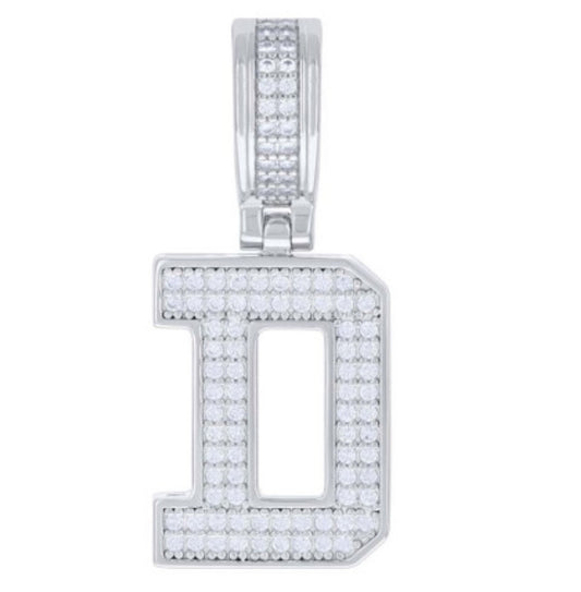 Sterling Silver “D” Initial Moissanite Charm