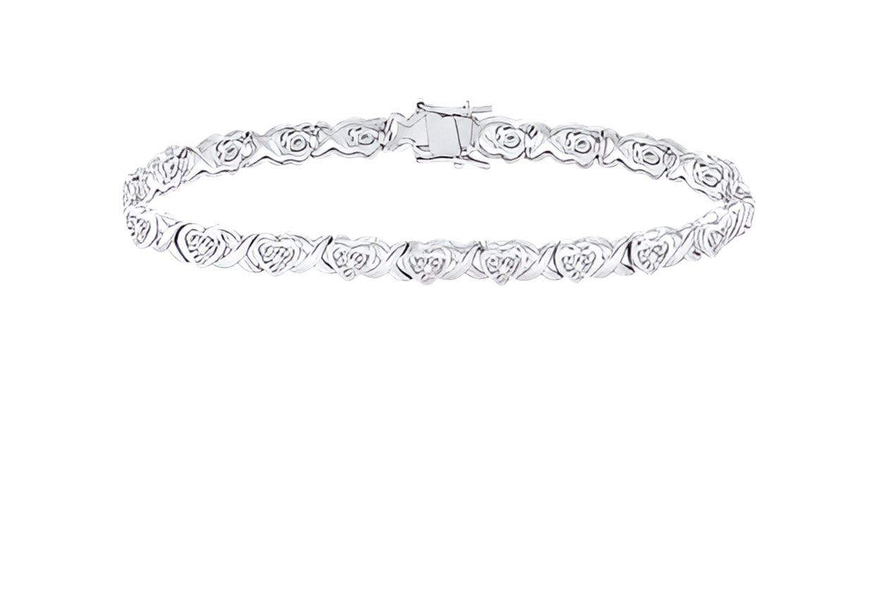 925 Heart Tennis Diamond Bracelet