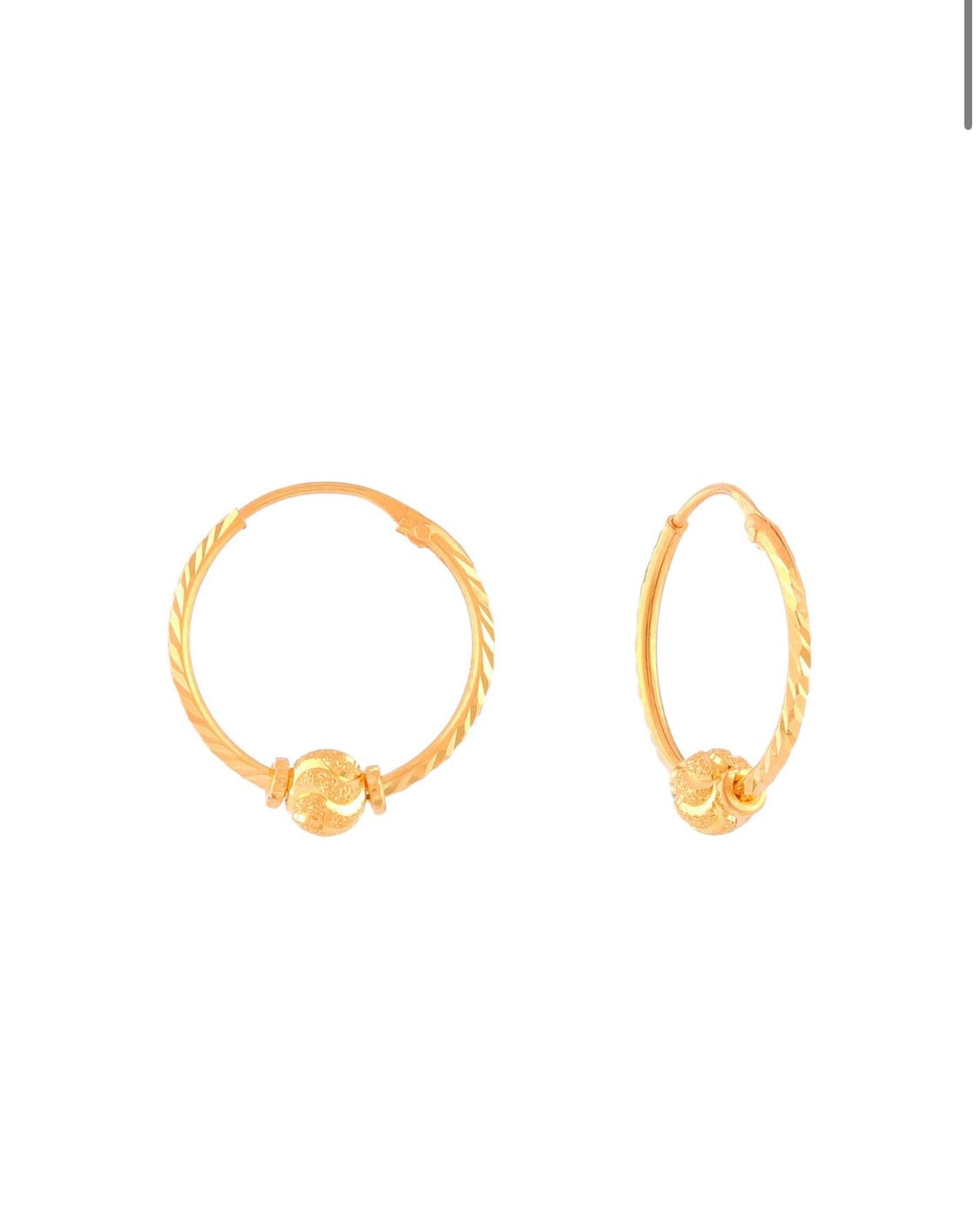 22K Gold Hoop Earrings