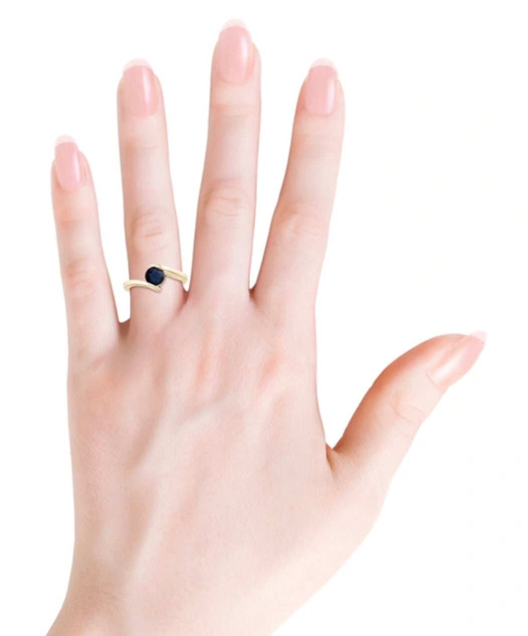 10K Royal Blue Sapphire Bypass Ring