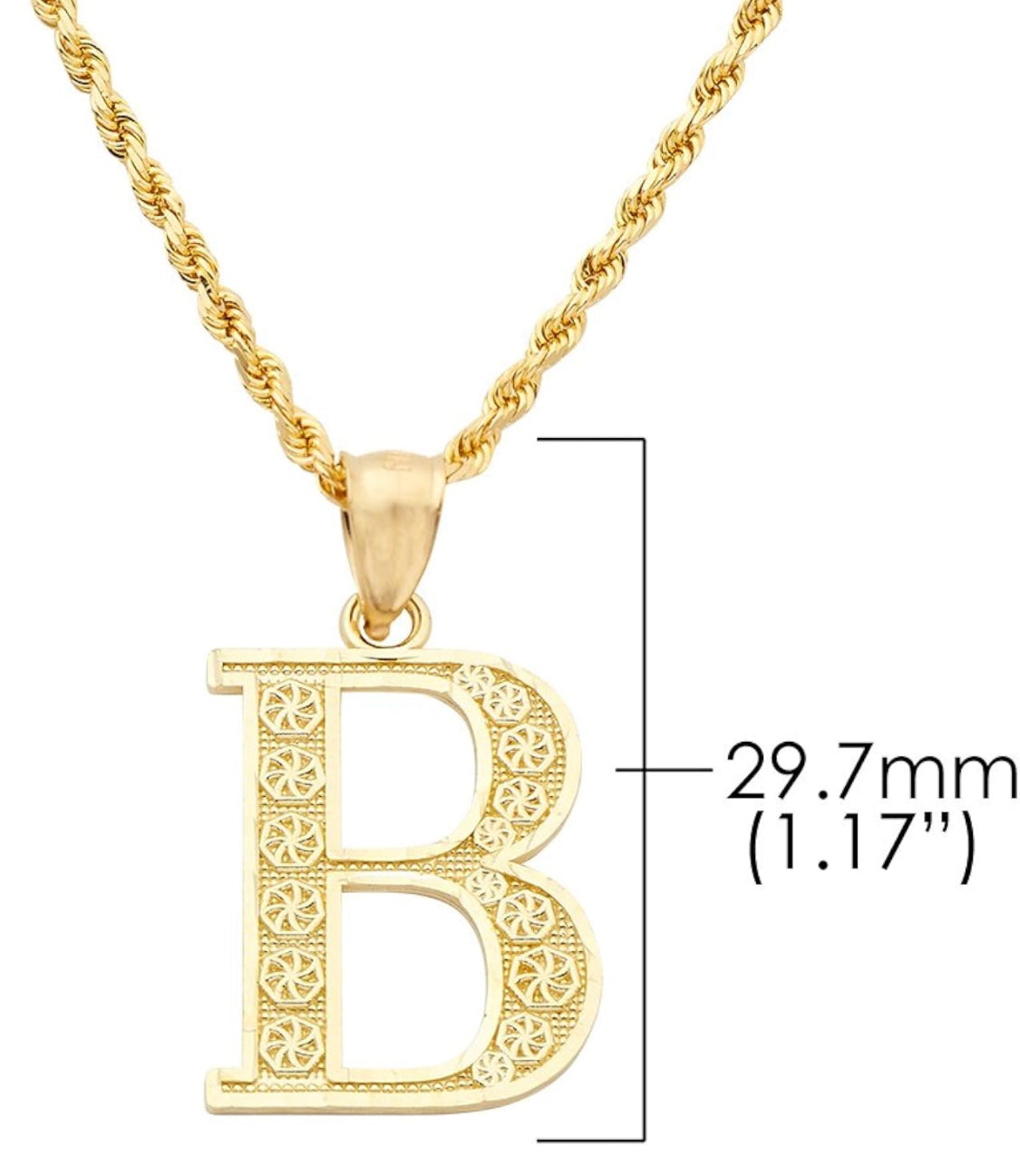 10K Yellow Gold Initial B