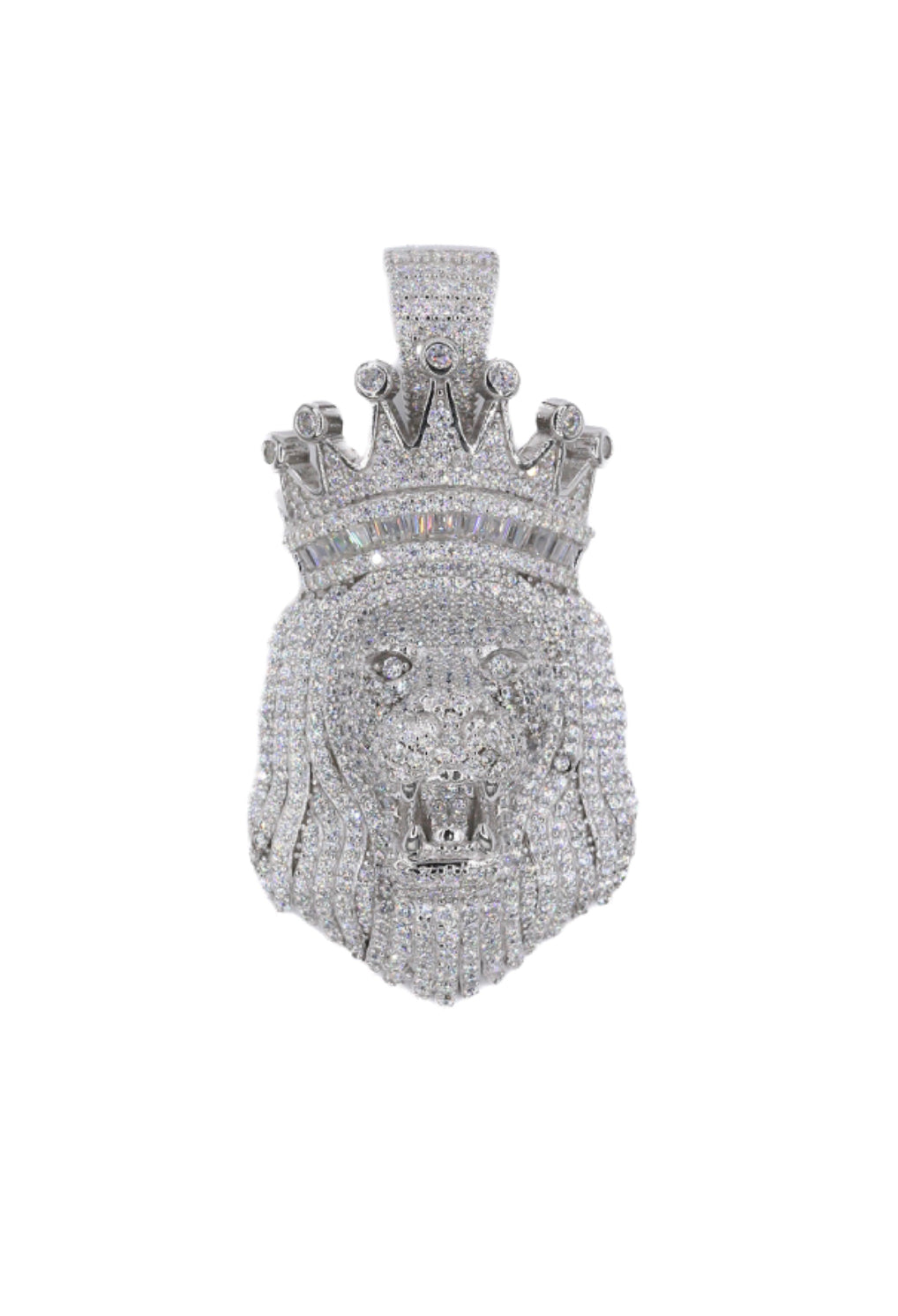 Sterling Silver Crowned Lion Pendant