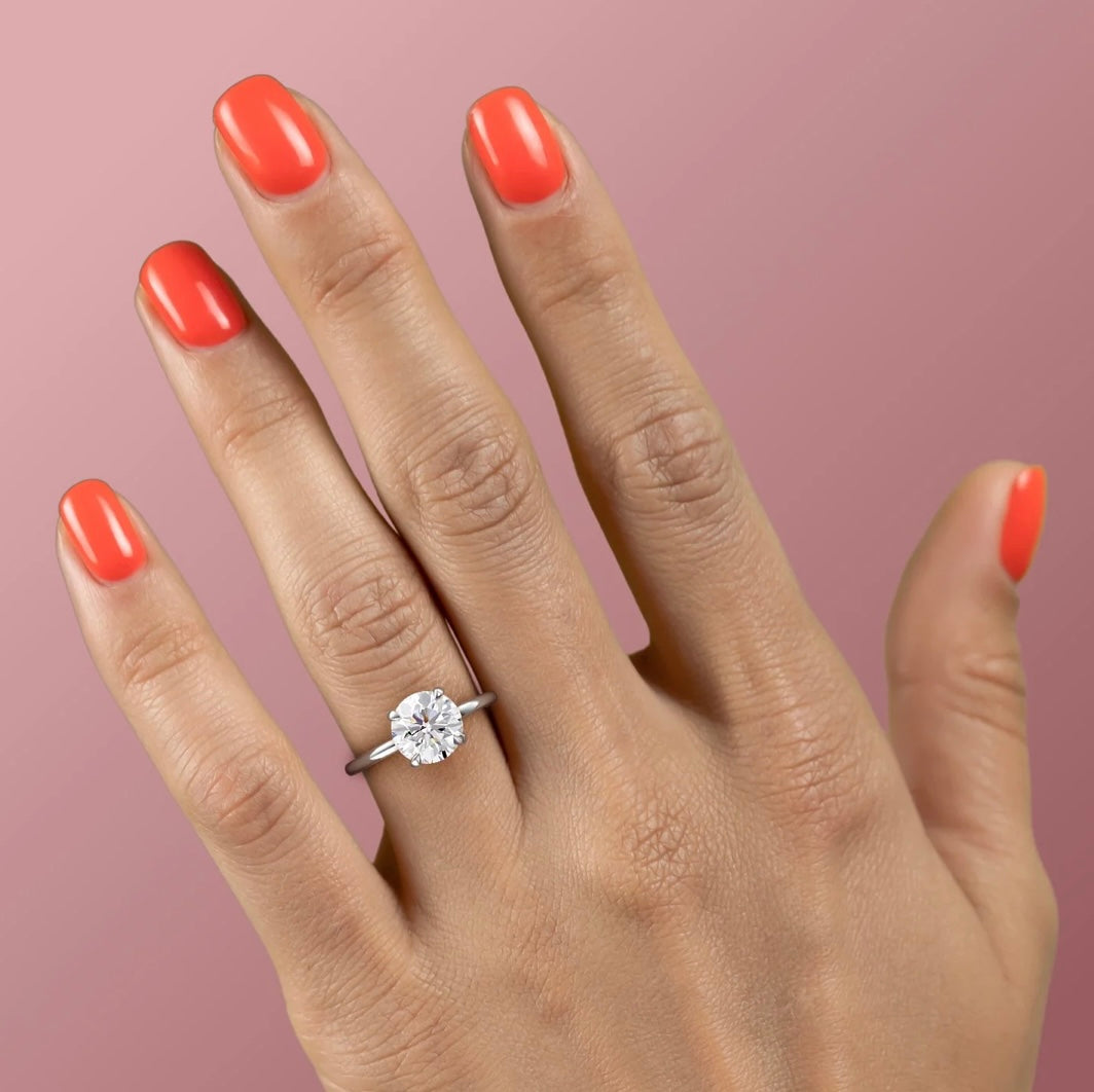 Sterling Silver Moissanite Engagement Ring