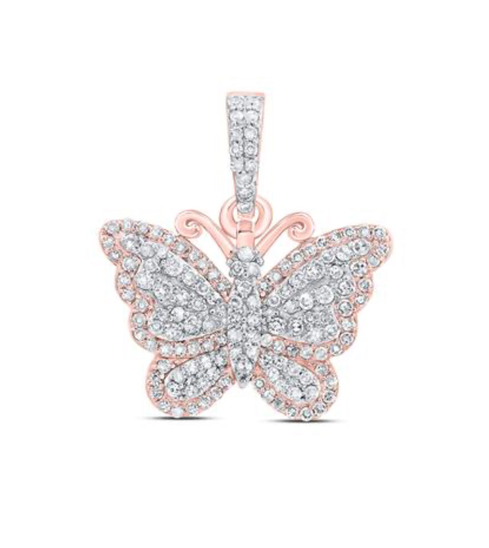 10k Butterfly 3/8 Cttw Diamond Charm