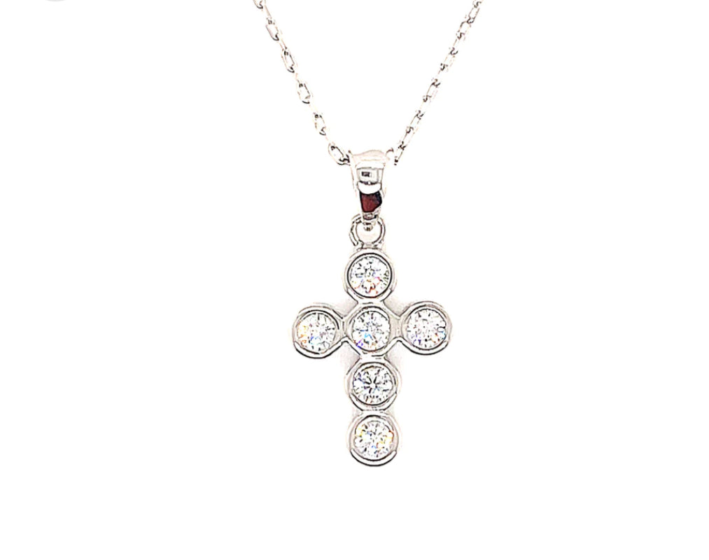 Sterling Silver Bezel Set Cubic Zirconia Charm