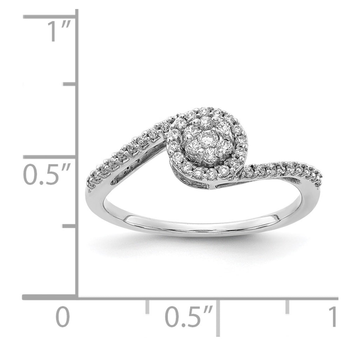 10k Bypass Shank Diamond Engagement Ring