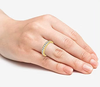 14k Round Diamonds Yellow Gold Anniversary Band