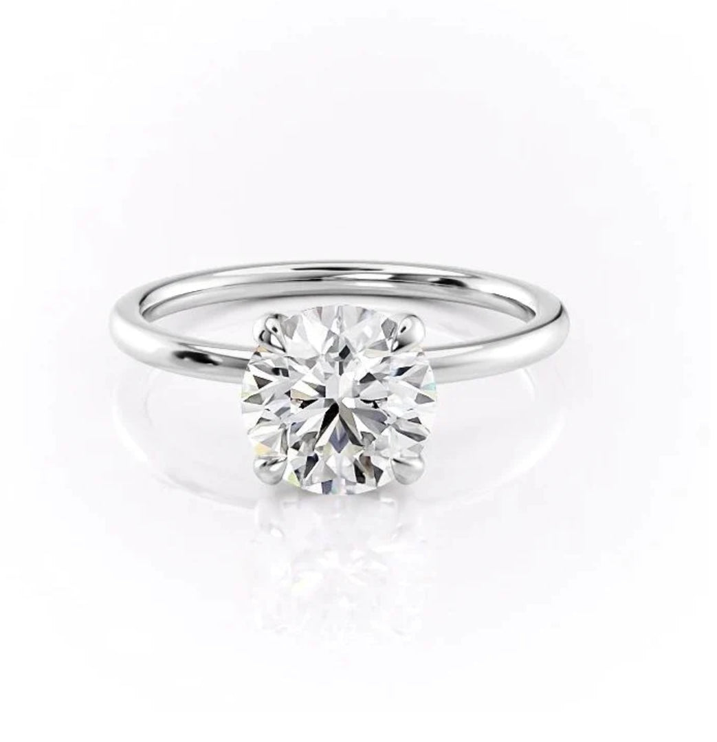 Sterling Silver Moissanite Engagement Ring