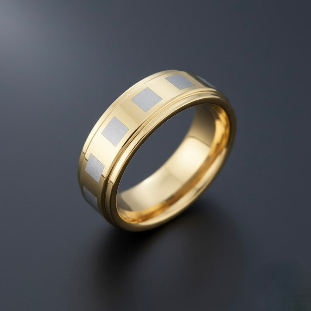 Two-tone Polished Laser-itched Squares