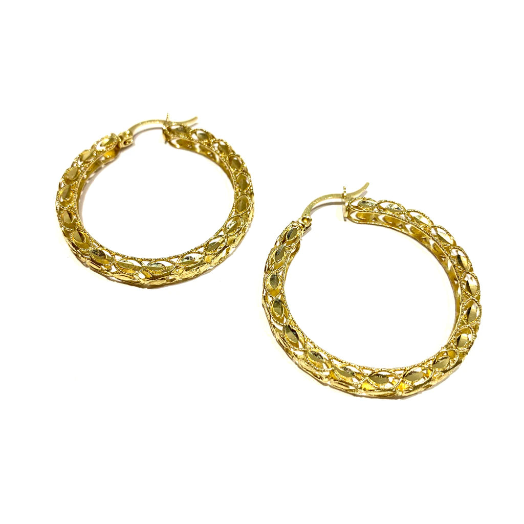 10K Yellow Gold Turkish Hoops