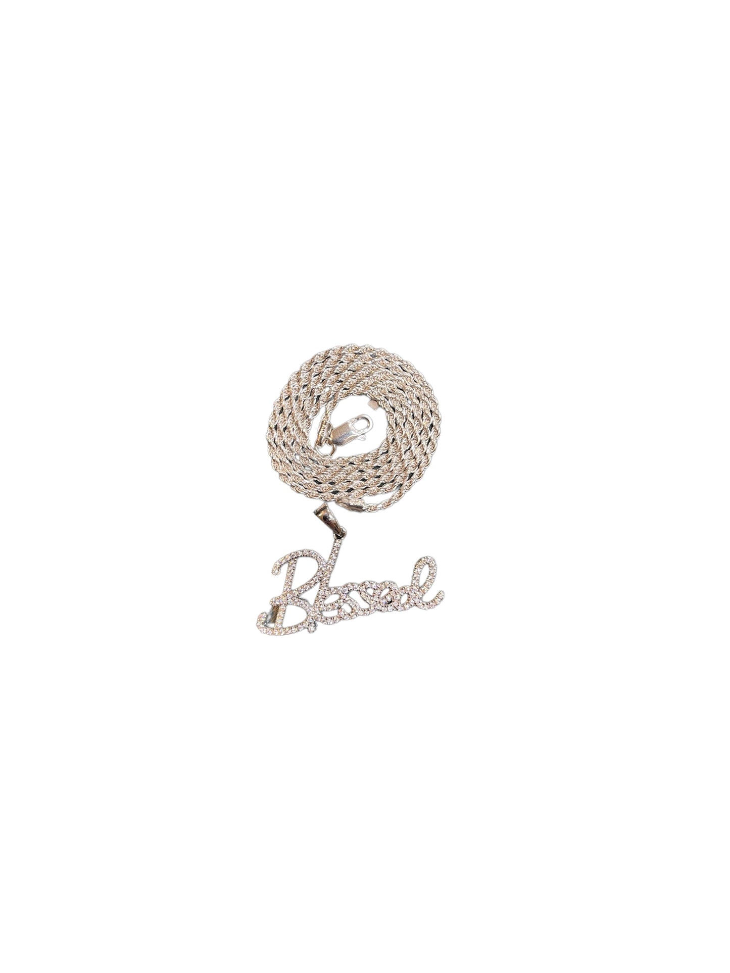 Sterling Silver Moissanite Blessed Charm