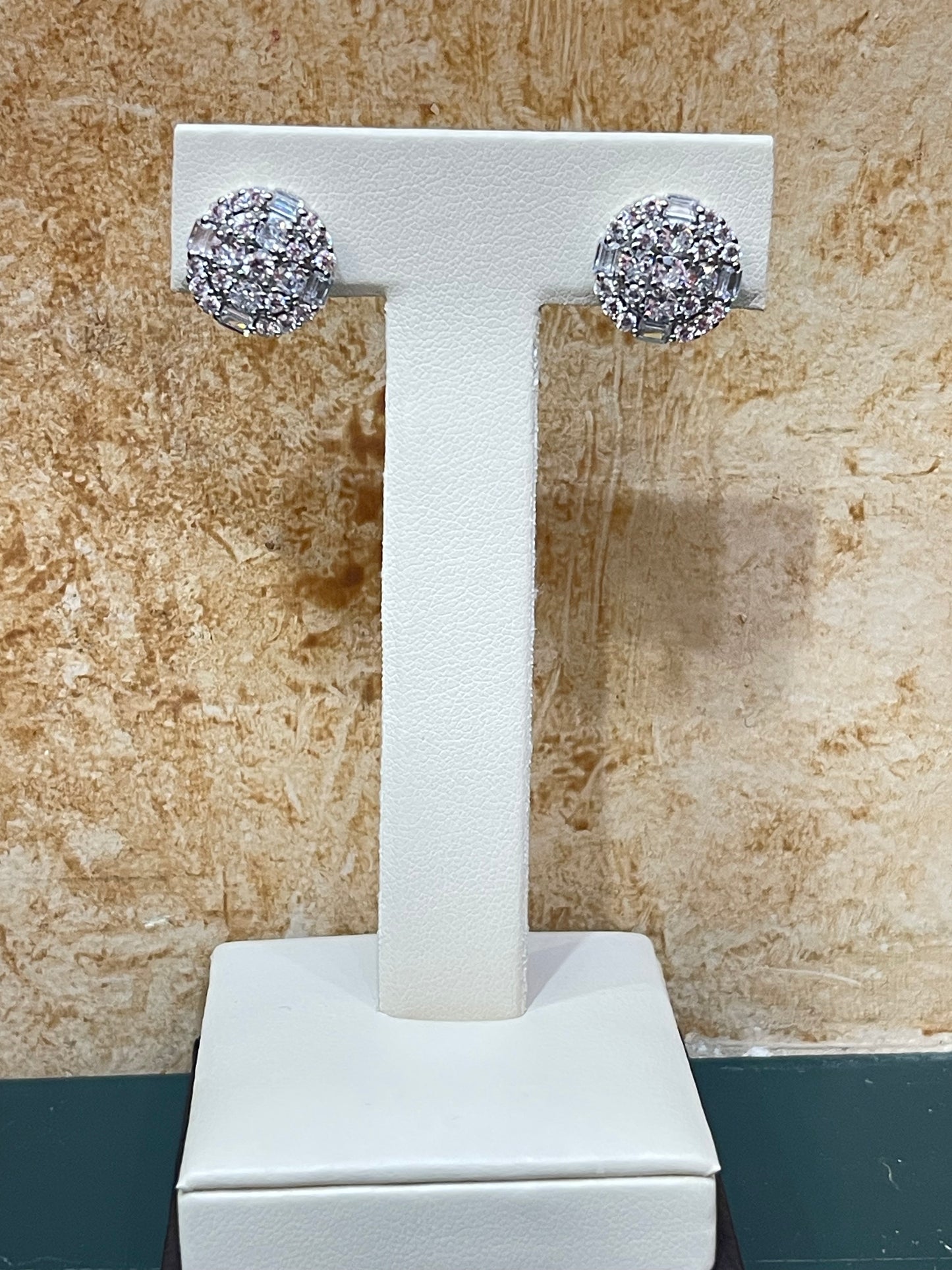 Sterling Silver Fully Flooded CZ Earrings