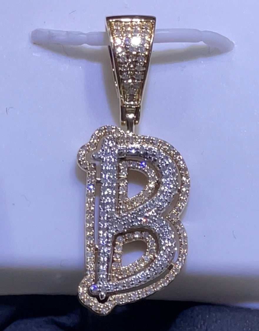 10K Diamond "B" Initial Charm