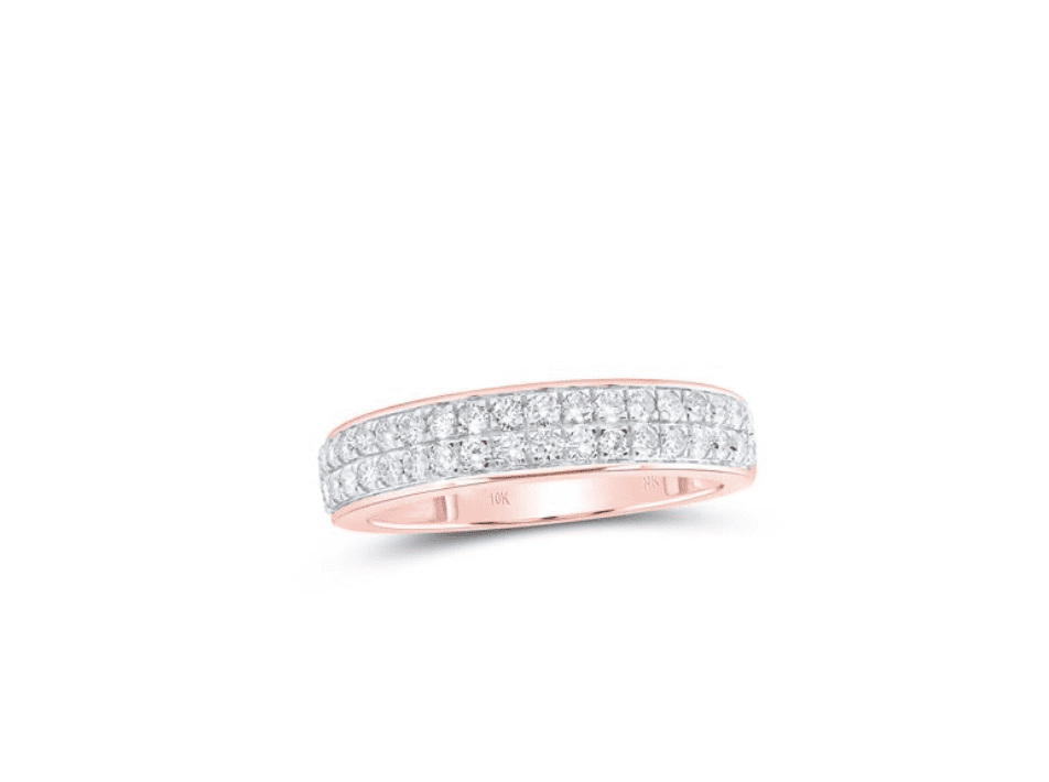10K Rose Gold Morganite & Diamond Trio Bridal Set – 1/2 Ct
