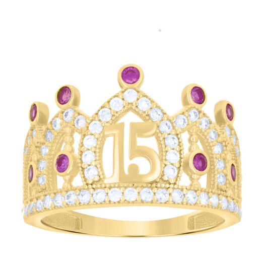 14K Sweet 15 Birthday Anos Gold Ring