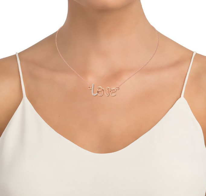 10K Diamond Love Chain
