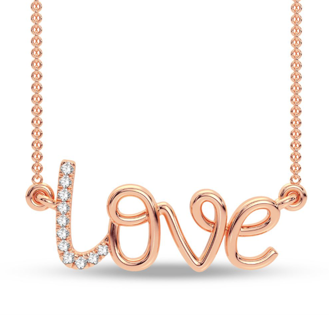 10K Diamond Love Chain