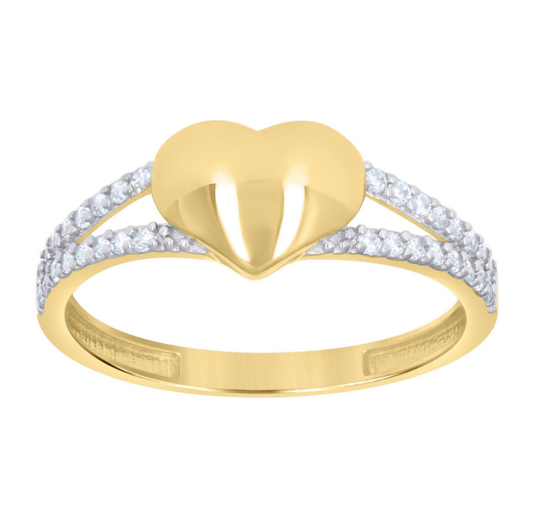 10K Split Shank Heart Ring