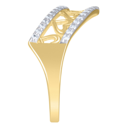10k Yellow Gold Forever Hearts Ring
