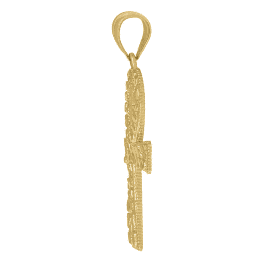 10K Nugget Ankh Cross Religious Charm