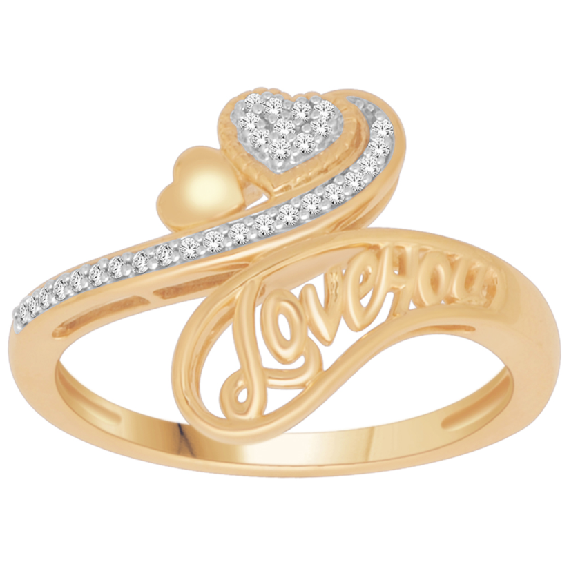 10K Love You 1/12 Cttw Round Diamonds Ring