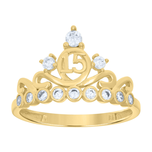 14k Yellow Gold Quinceanera Ring