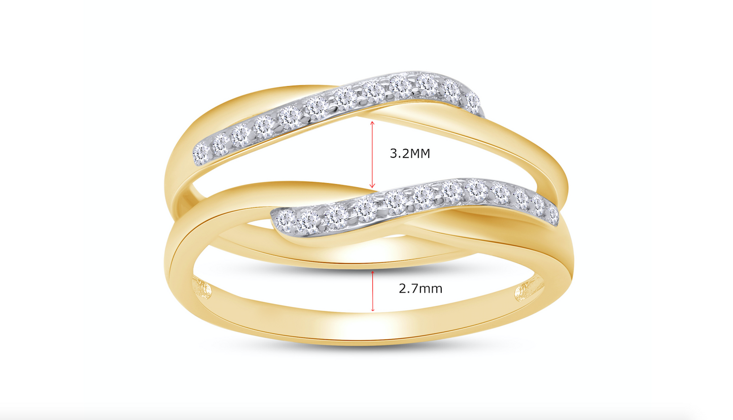 10K Yellow Gold 1/4 Cttw Diamond Ring Enhancer