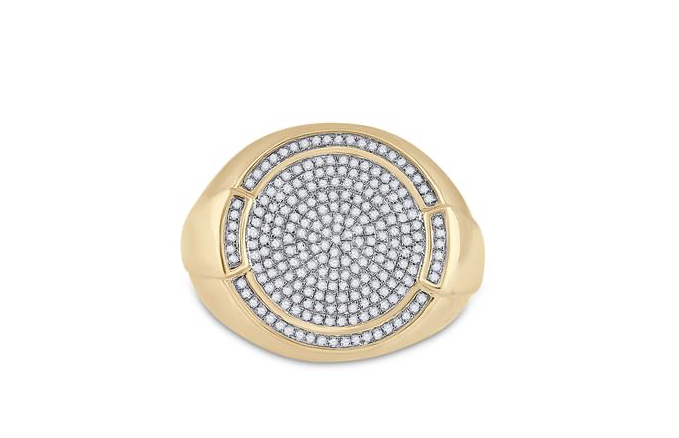 10K Yellow Gold Circle Cluster Ring